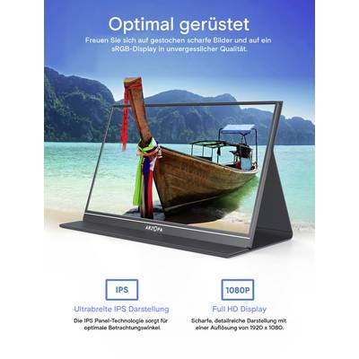 Arzopa S1 Table Portabler Monitor EEK A (A - G) 39.6 cm (15.6 Zoll) 1920 x 1080 Pixel 16:9 25 ms HDMI®, USB-C®, USB-A (H-3