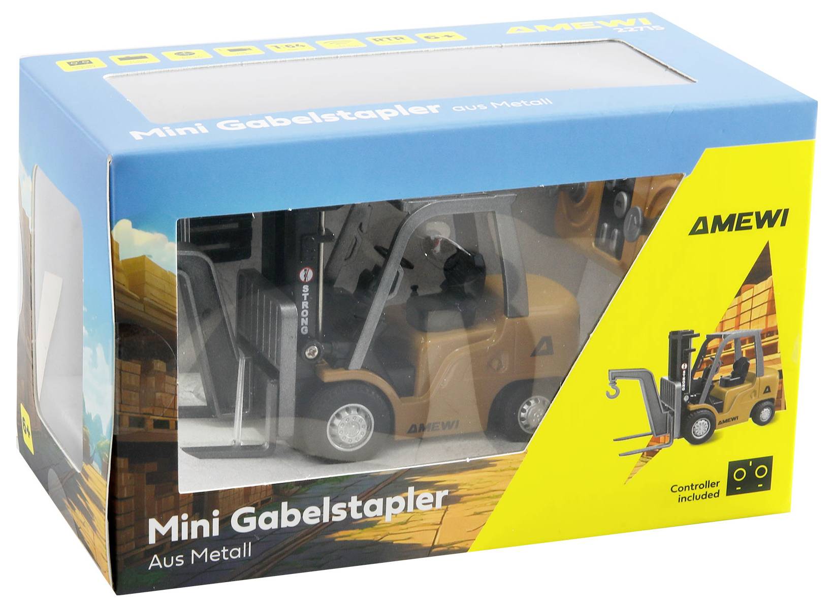 Amewi 22715 AMEWI - Gabelstapler Mini 1 64 RtR LiPo 200mAH 6+ 1:64 Elektro RC Funktionsmodell RtR-7