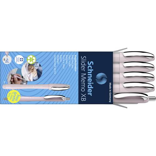 Schneider Schreibgeräte Etui 4x Memo + 1x Rave pearl 150235 Kugelschreiber Schreibfarbe: Blau 5 St.