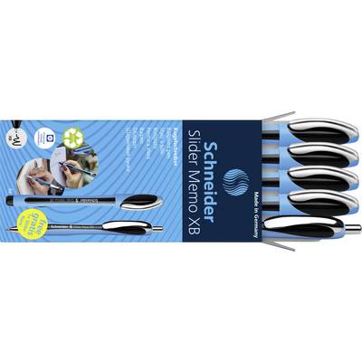 Schneider Schreibgeräte Etui 4x Memo + 1x Rave schwarz 150245 Kugelschreiber Schreibfarbe: Schwarz 5 St.-0