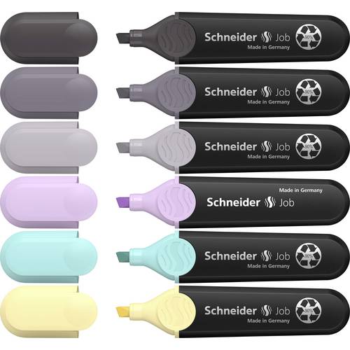 Thumbnail - Schneider Schreibgeräte Textmarker Textmarker Job Pastell (grau) Karton-Etui 6 Stück sortiert 115099 1 mm, 5 mm 6 St.