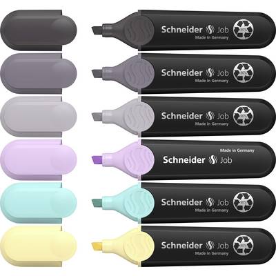 Schneider Schreibgeräte Textmarker Textmarker Job Pastell (grau) Karton-Etui 6 Stück sortiert 115099 1 mm, 5 mm 6 St.-0
