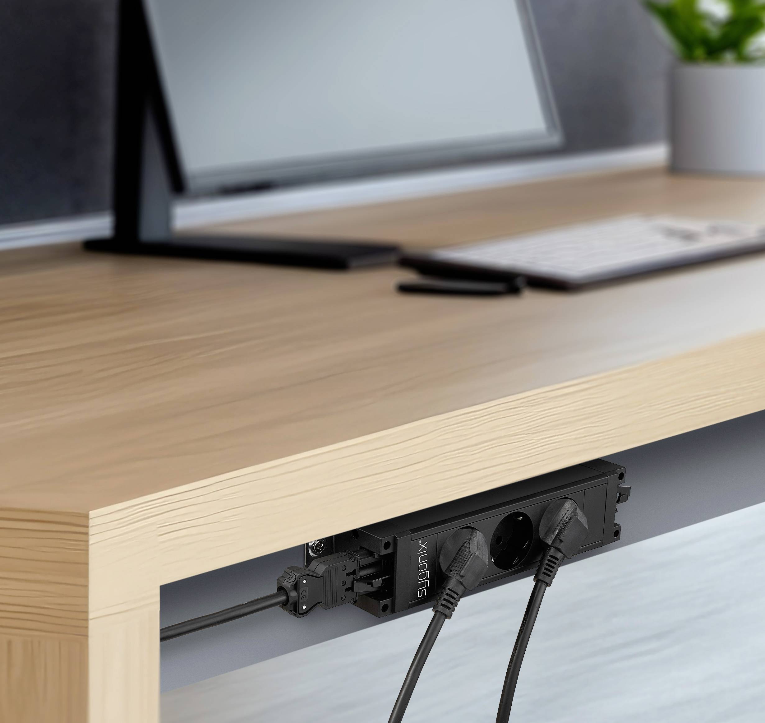 Sygonix SY-6872234 3fach Steckdosen-Modul ohne Schalter Schwarz-9