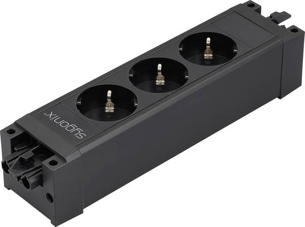 Sygonix SY-6872234 3fach Steckdosen-Modul ohne Schalter  Schwarz