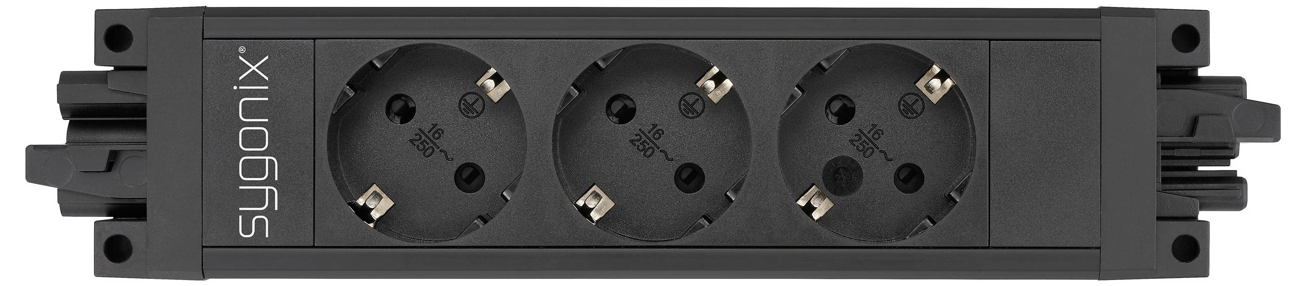 Sygonix SY-6872234 3fach Steckdosen-Modul ohne Schalter Schwarz-1