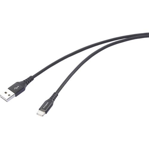 Renkforce USB-Kabel USB 2.0 USB-A Stecker, USB-C® Stecker 1.00 m Schwarz hochflexibel, Extrem robuste Geflechtschirmung,...