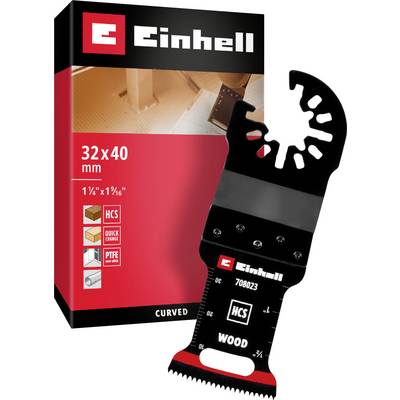 Einhell Sägeblatt für Holz, HCS-Material, 32x40 mm, abgebildet mit Verpackung; passend für Multifunktionswerkzeuge.