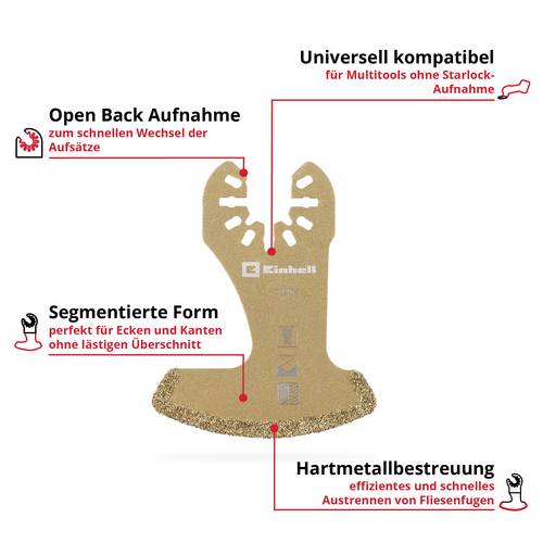 Einhell 708075 Segmentmesser HM 57mm Chrom-Vanadium Stahl, Hartmetall Sägeblatt 57 mm 1 St.