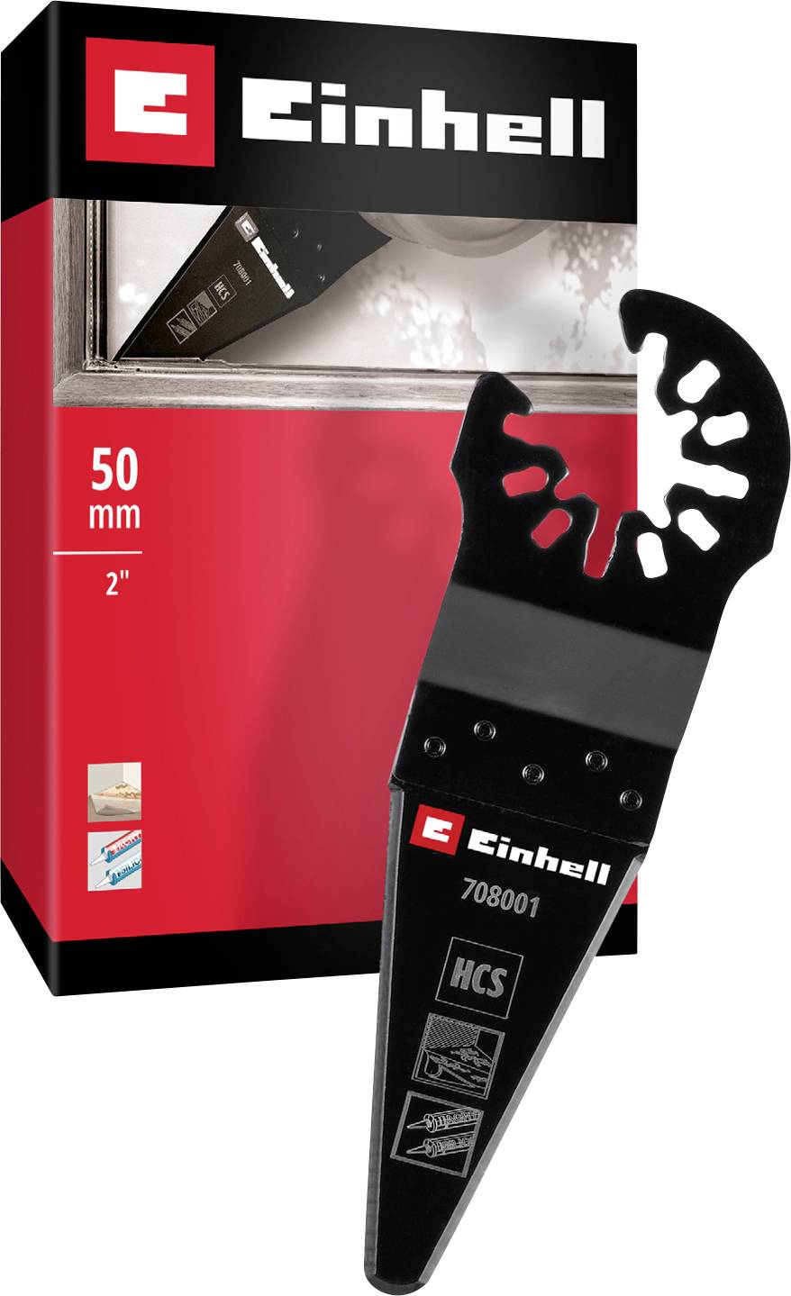 Einhell 708001 Schaber/Messer HCS, Spitz Acciaio al cromo vanadio, HCS Raschietto 50 mm 1 pz.