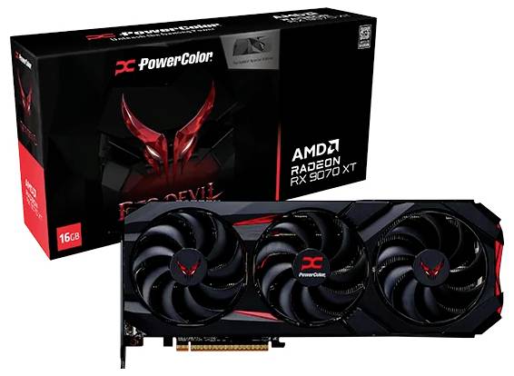 Eine Grafikkarte mit der Aufschrift 'PowerColor Red Devil AMD Radeon RX 6700 XT' und ihre Verpackung, die die hohe Leistungsfähigkeit für Gaming hervorhebt.