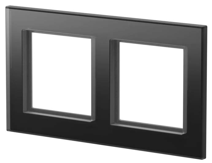 Homematic IP Funk Rahmen kompatibel mit Homematic IP IP Glasrahmen – 2-fach, schwarz-2