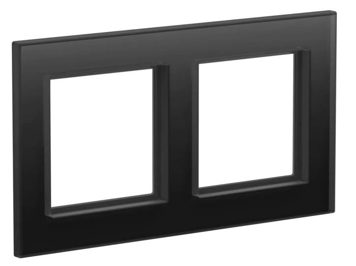 Homematic IP Funk Rahmen kompatibel mit Homematic IP IP Glasrahmen – 2-fach, schwarz-3