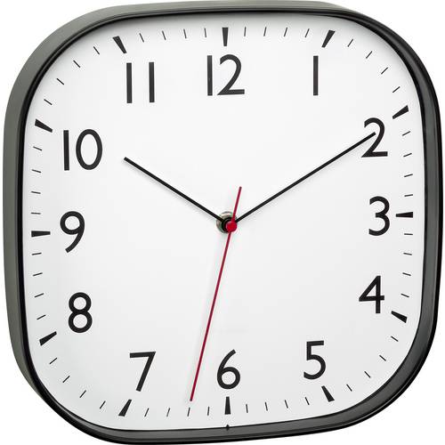 TFA Dostmann 60.3076.01 Quarz Wanduhr 279 mm x 49 mm x 279 mm Schwarz Leisegang-Uhrwerk