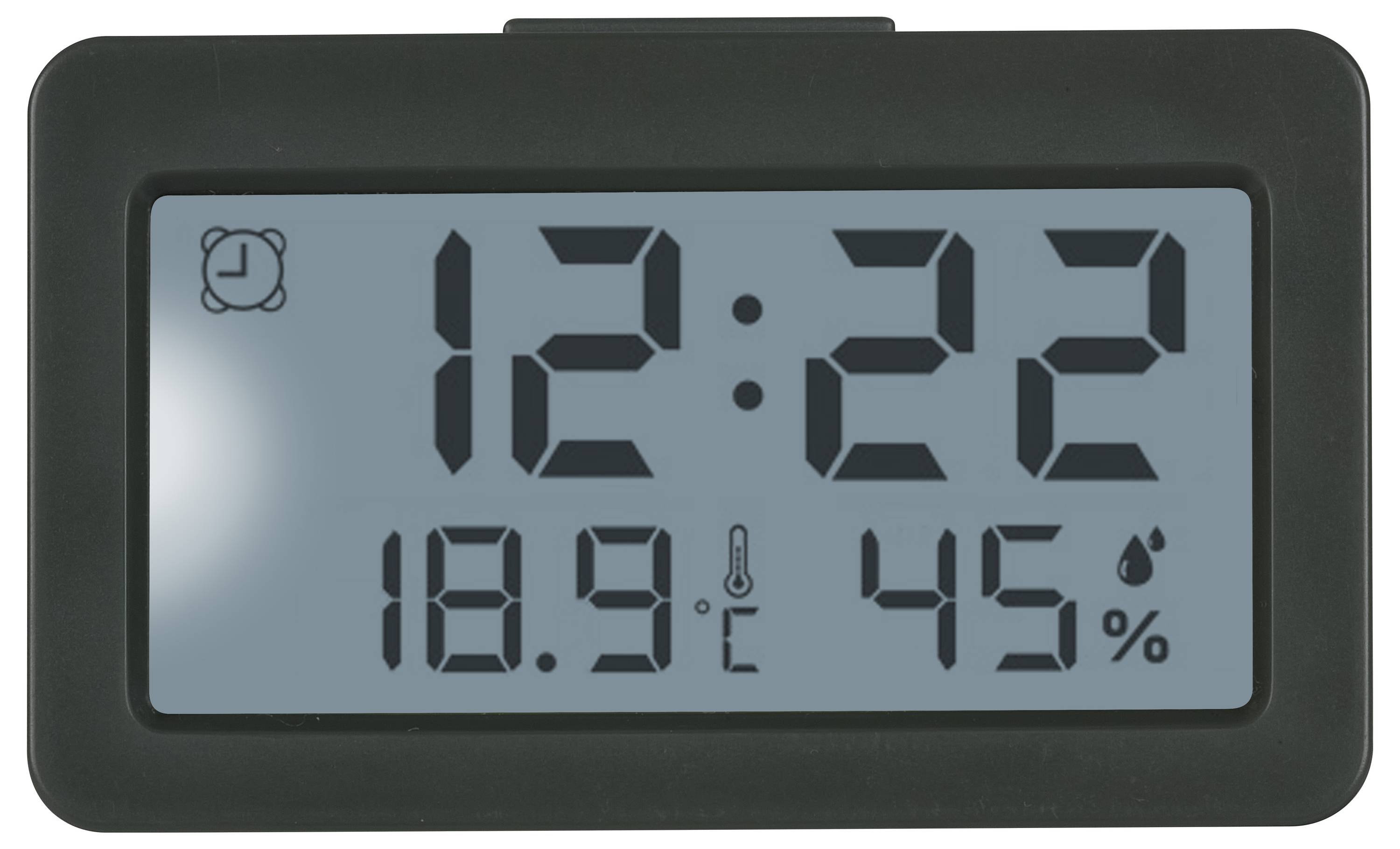 TFA Dostmann 60.2045.10 Quarz Wecker Grau Alarmzeiten 1-2