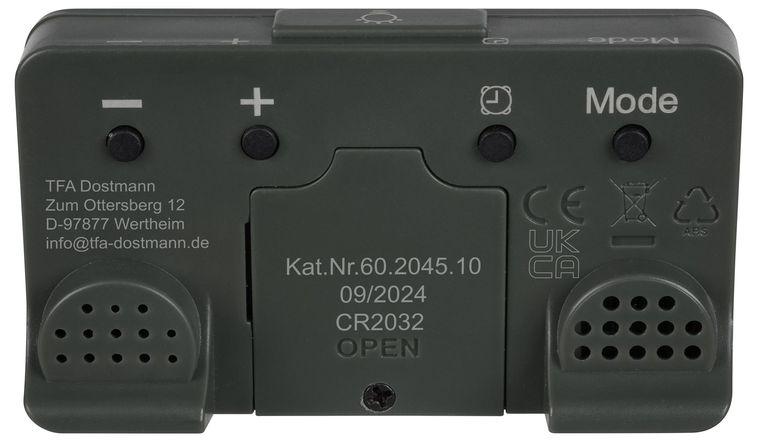 TFA Dostmann 60.2045.10 Quarz Wecker Grau Alarmzeiten 1-4