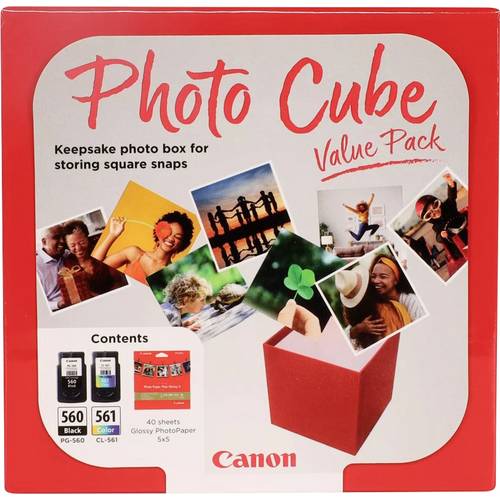 Canon Fotowürfel-Set PG-560+CL-561 Original Kombi-Pack Schwarz, Color 3713C007
