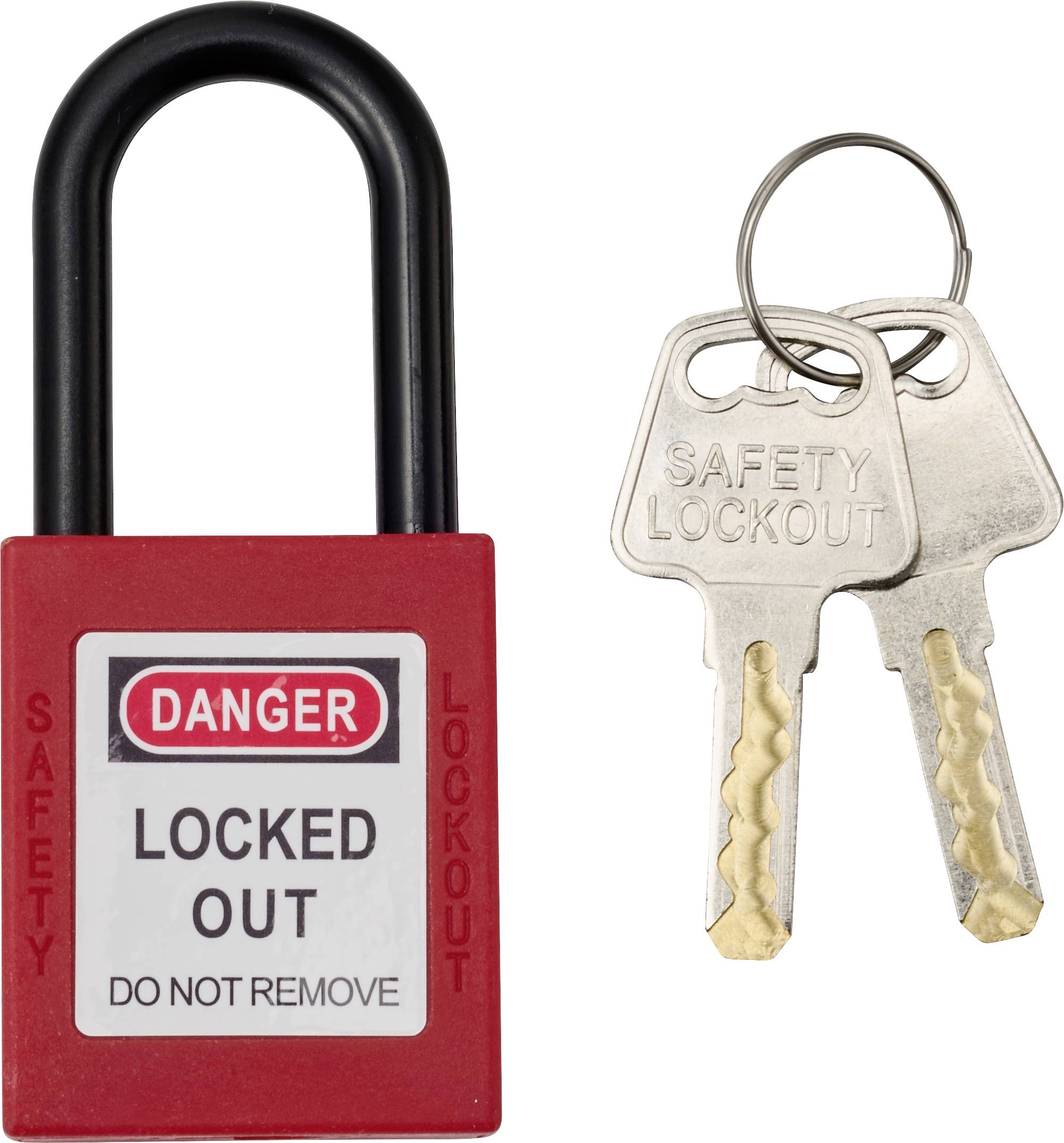 Sygonix SY-6872668 Vorhängeschloss 38 mm verschieden schließend Schlüsselschloss Kunststoff