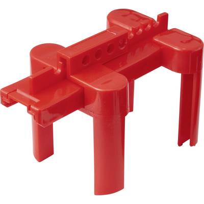 Ein roter Plastik-Konstruktionsbaustein in Form eines kleinen Tieres mit vier Beinen und einer flachen Oberseite.