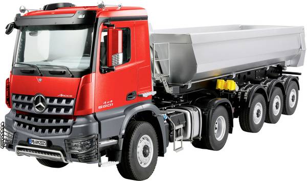 Amewi 22695 Mercedes-Benz Arocs Sattelzug mit Kippauflieger 1:14 Elektro RC Einsteiger Funktionsmodell RtR mit Lichteffekt, mit Geräuschefunktion, Inkl. Akku und Ladegerät