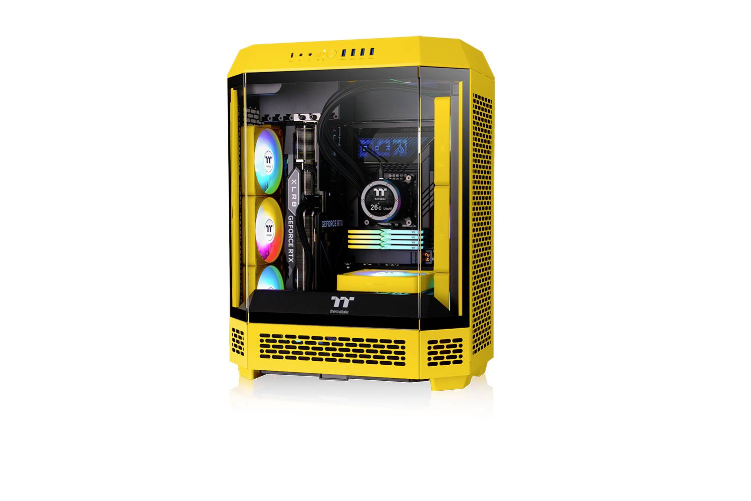 Thermaltake CT120 EX Reverse ARGB Sync PC Cooling Fan Bumblebee 3 Pack PC-Gehäuse-Lüfter Gelb (B x H x T) 120 x 120 x 25-14