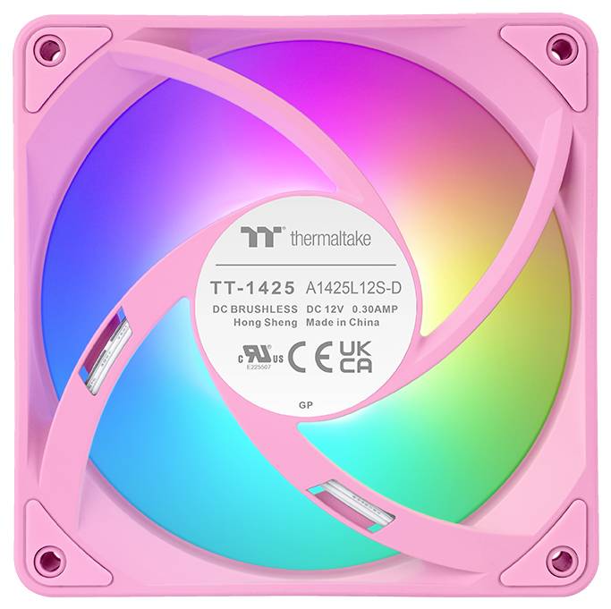 Thermaltake CT140 EX Reverse ARGB Sync PC Cooling Fan Pink 3 Pack PC-Gehäuse-Lüfter Pink (B x H x T) 120 x 120 x 25 mm-6