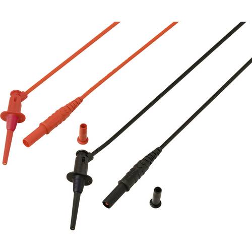 VOLTCRAFT MSL-528 Messleitung 1.2 m mit Miniatur Abgreifhaken CAT II 300 V 1 Paar