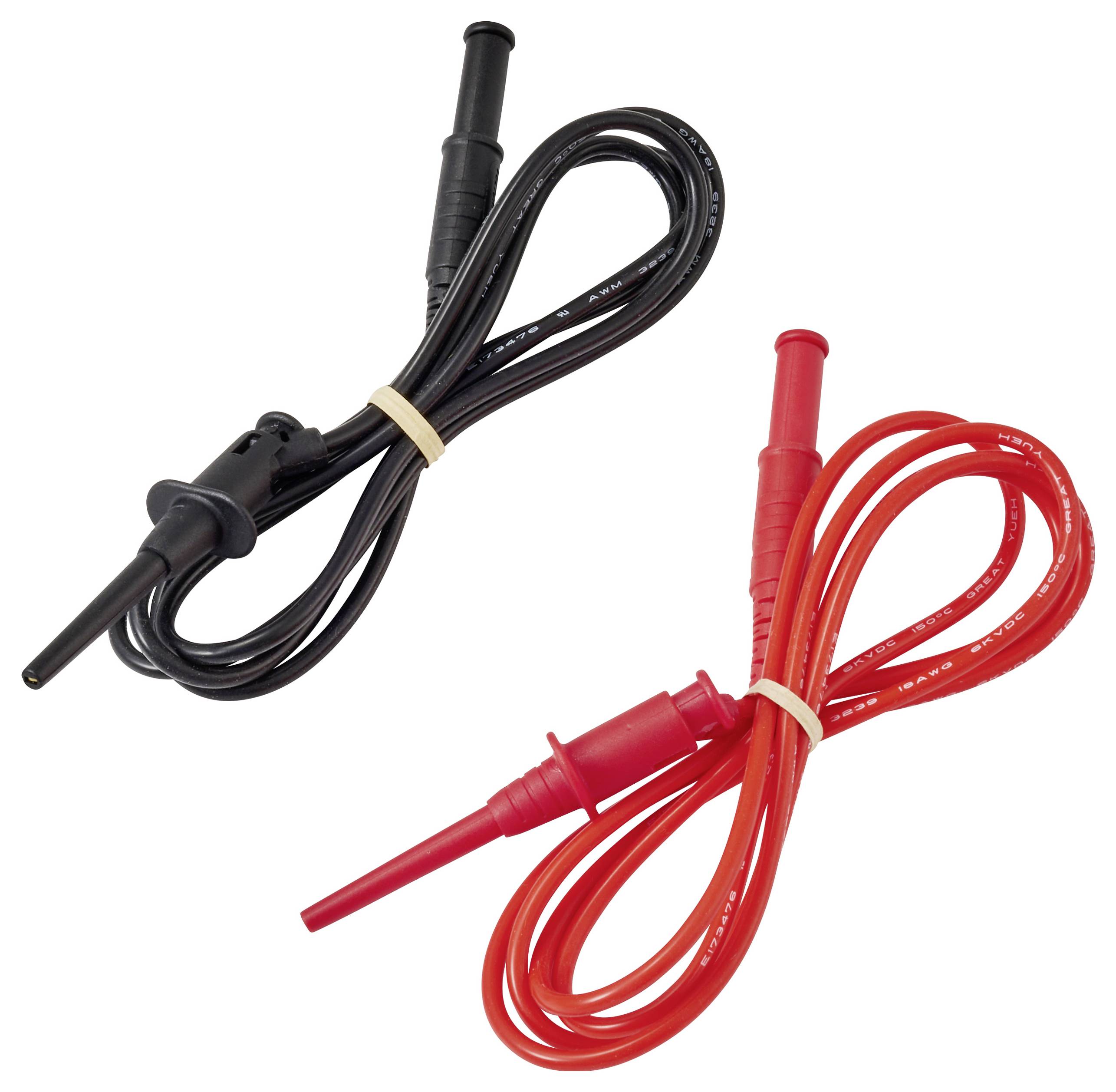 VOLTCRAFT MSL-528 Messleitung 1.2 m mit Miniatur Abgreifhaken CAT II 300 V 1 Paar-2