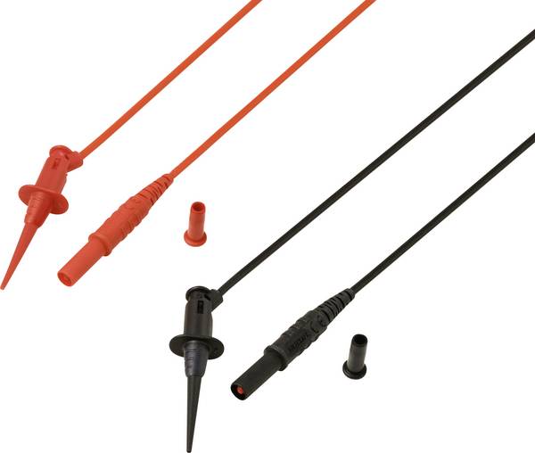 VOLTCRAFT MSL-525 Messleitung 1.2 m mit Miniatur Abgreifklemmen CAT II 300 V 1 Paar