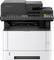 Ein schwarz-weißer Kyocera-Multifunktionsdrucker mit mehreren Tasten, einem Papierfach und einem Display, der zum Drucken, Scannen und Kopieren verwendet wird.