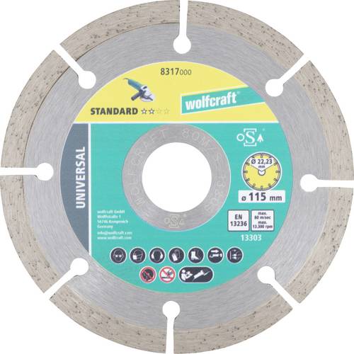 Wolfcraft 8317000 Diamanttrennscheibe 115 mm 1 St. Bimsstein, Stein