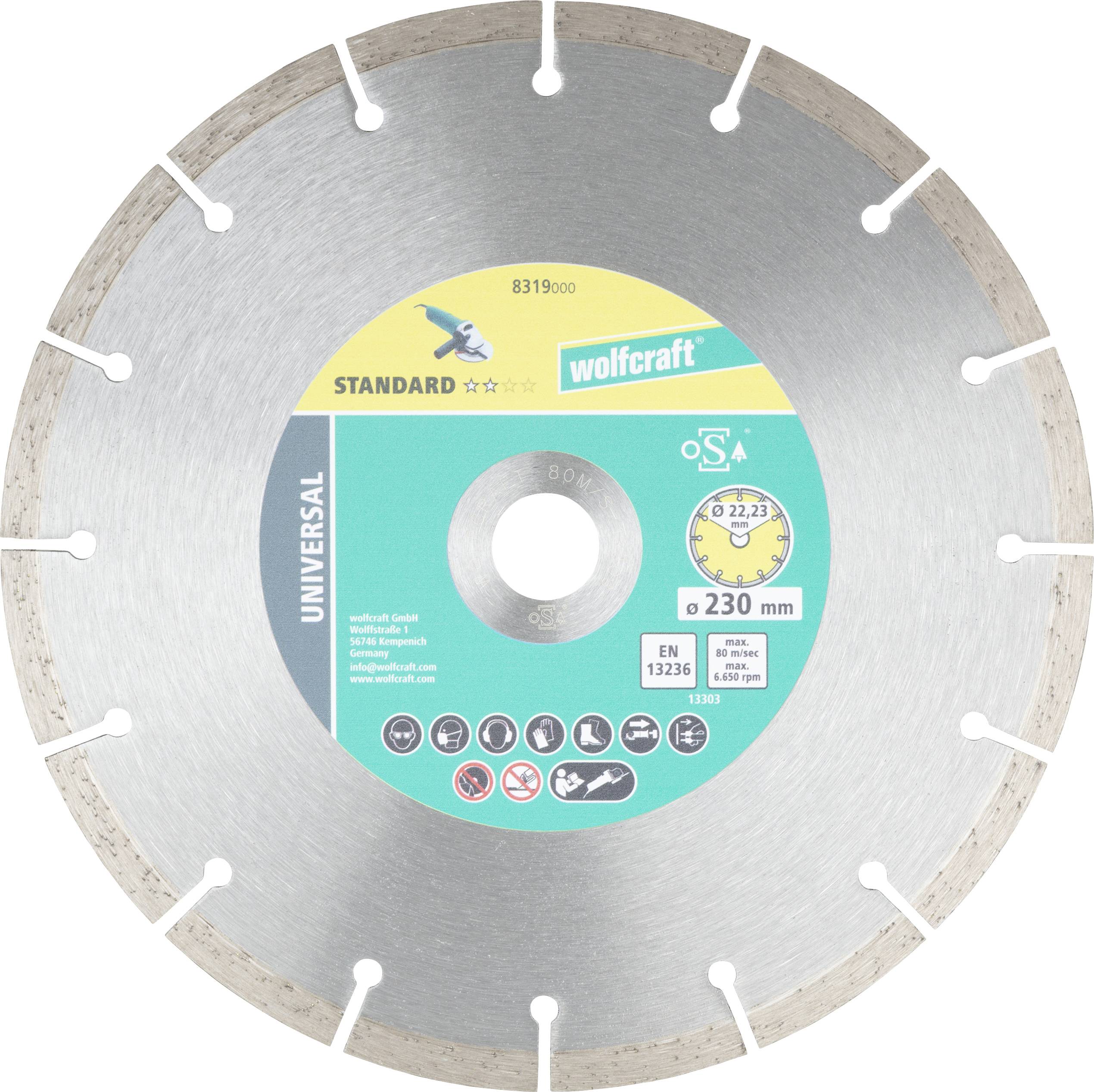 Wolfcraft 8319000 Diamanttrennscheibe 230 mm 1 St. Bimsstein, Stein