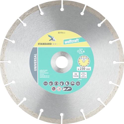 Wolfcraft 8319000 Diamanttrennscheibe 230 mm 1 St. Bimsstein, Stein