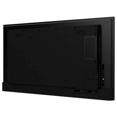 Große Flachbildfernseher-Rückansicht mit Anschlüssen und Lüftungsschlitzen.