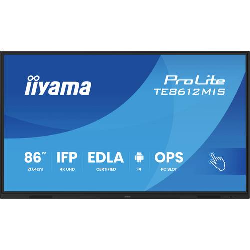 Thumbnail - Iiyama TE8612MIS-B4AG Digital Signage Display EEK: G (A - G) 217.4 cm 85.6 Zoll 3840 x 2160 Pixel 24/7