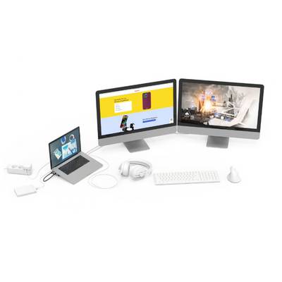 hama 00200145 USB-C-Docking-Station "Connect2Office Basic V2", Standfüße, 9 Ports-10