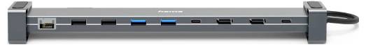 hama 00200145 USB-C-Docking-Station "Connect2Office Basic V2", Standfüße, 9 Ports