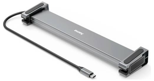 hama 00200145 USB-C-Docking-Station "Connect2Office Basic V2", Standfüße, 9 Ports-3