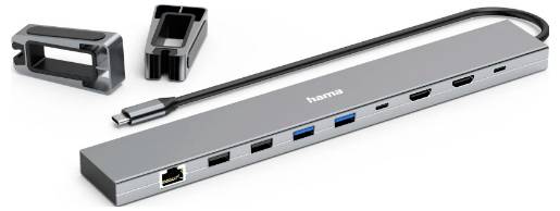 hama 00200145 USB-C-Docking-Station "Connect2Office Basic V2", Standfüße, 9 Ports-7