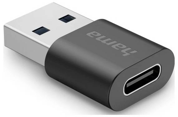 hama 00200357 USB-Adapter, USB-A-Stecker - USB-C-Buchse, USB 3.2 Gen2, 10 Gbit/s