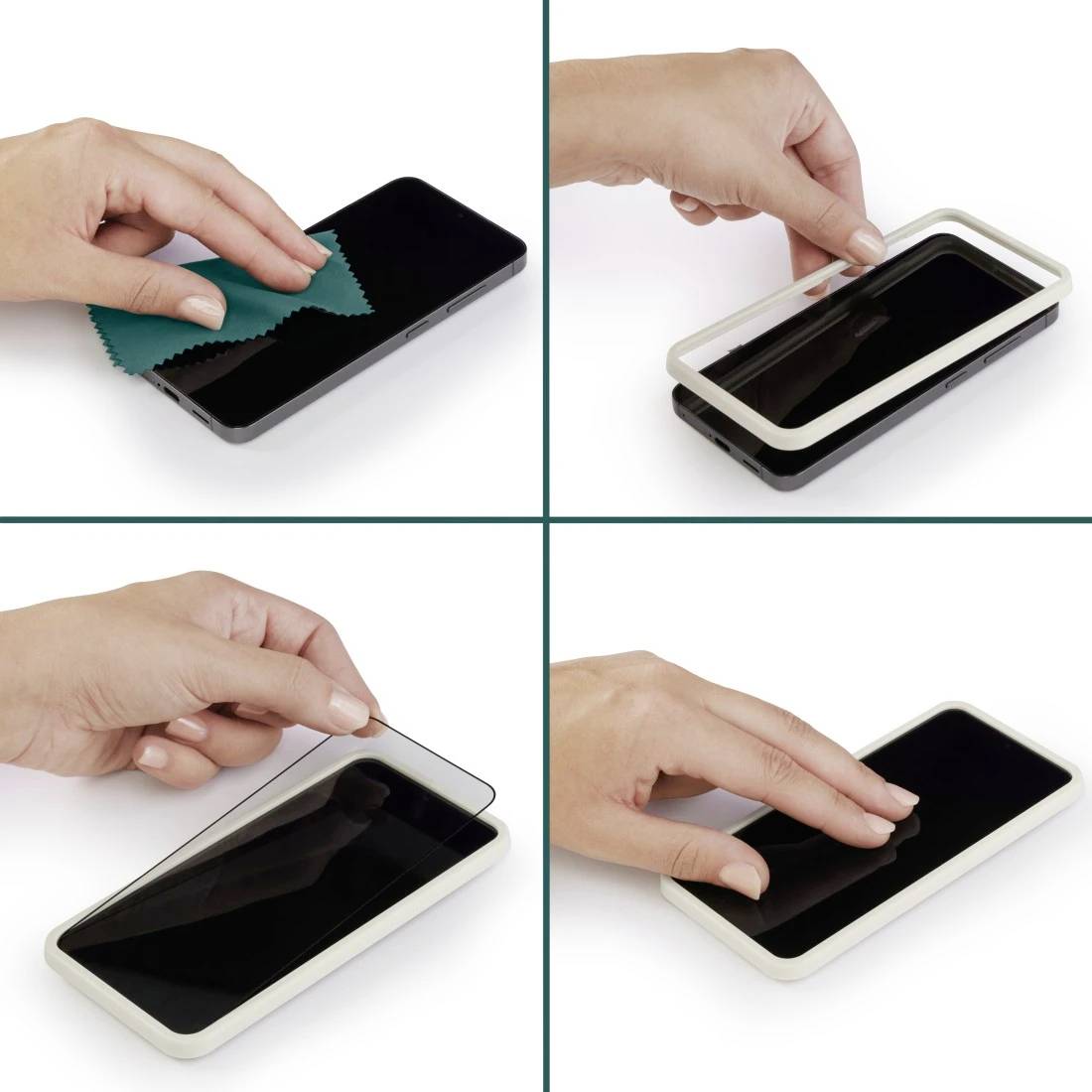 hama 00228516 Handy-Schutzglas "Extreme Protect" für Samsung Galaxy S25, Montagehilfe-9