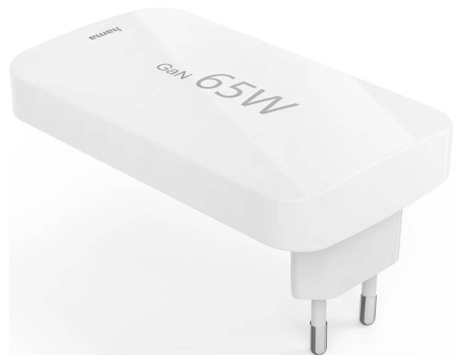 hama 00201976 Schnellladegerät, 2x USB-C, 1x USB-A, flaches Mini-Ladegerät, PD, 65 W, WS-2