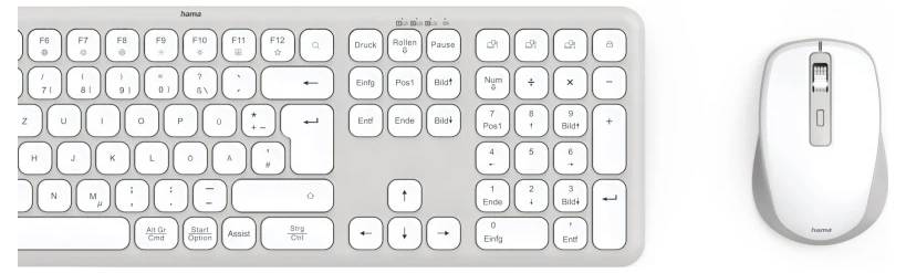 Hama Multi-Device-Tastatur-Maus-Set "WKM-550", kabellos, Funk/BT, WS, QWERTZ DE Kabellos Tastatur, Maus-Set Deutsch, QWE-5