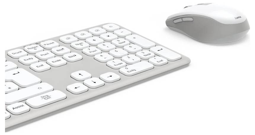 Hama Multi-Device-Tastatur-Maus-Set "WKM-550", kabellos, Funk/BT, WS, QWERTZ DE Kabellos Tastatur, Maus-Set Deutsch, QWE-6