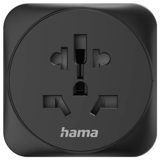 hama 00223454 Reiseadapter Typ E und F, 3-polig, universal, Welt nach Europa, Schwarz-2