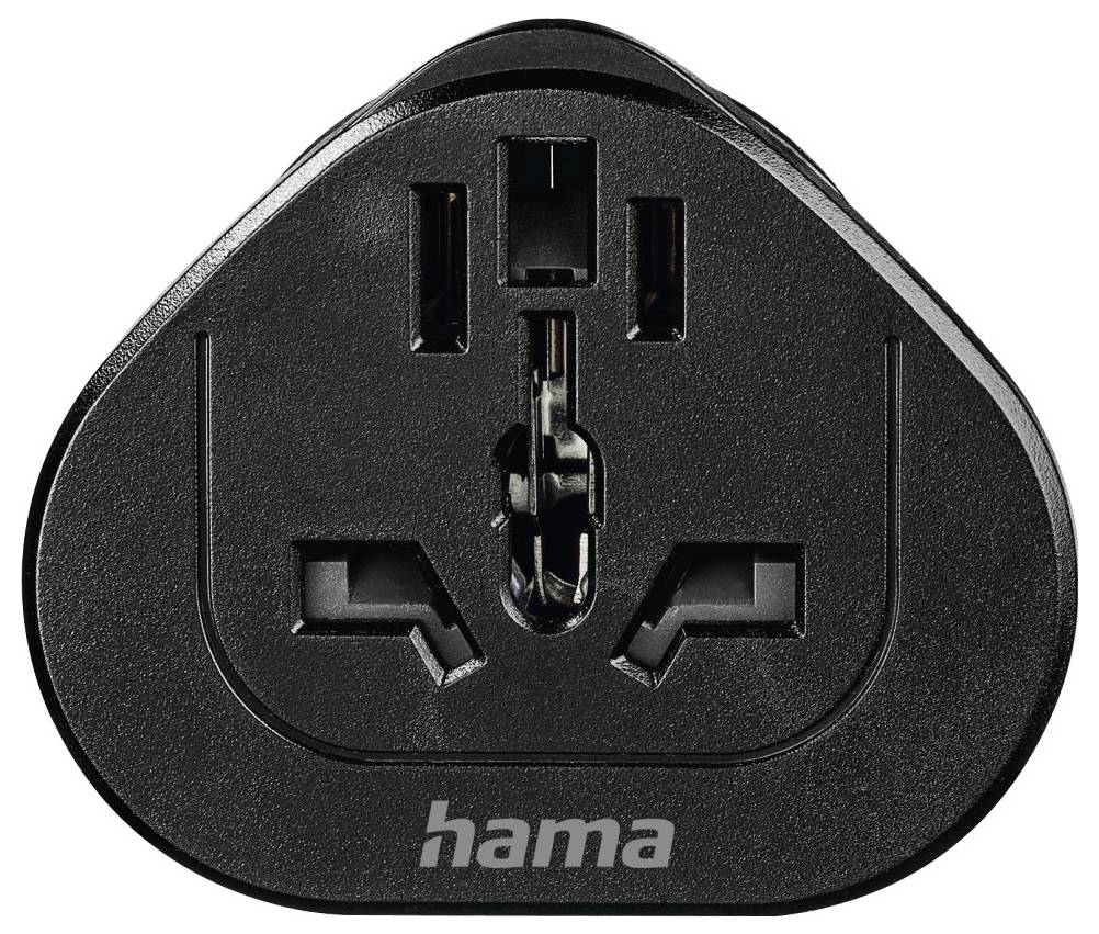hama 00223454 Reiseadapter Typ E und F, 3-polig, universal, Welt nach Europa, Schwarz-3