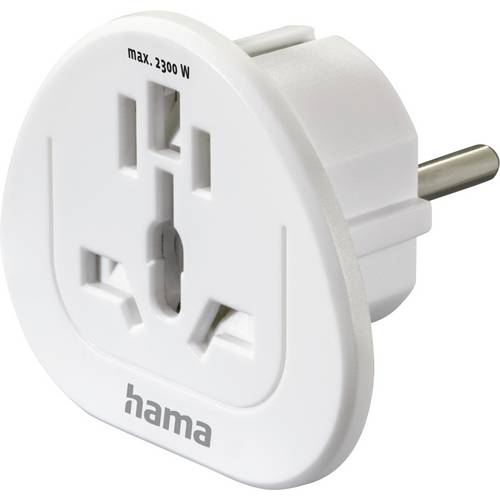 Thumbnail - Hama 00223455 Reiseadapter Reiseadapter Typ E und F, 3-polig, universal, Welt nach Europa, Weiß