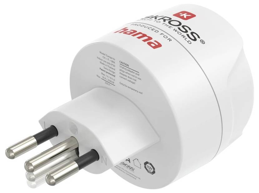 hama 00223484 Reiseadapter Typ J, L, N, 3-polig, für die Schweiz, Italien und Brasilien-2