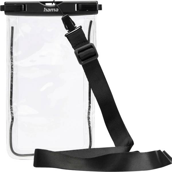 hama 00019858 Wasserdichte Handyhülle, bis 6,7", IPX8, Unterwasserhülle, zum Umhängen, SW