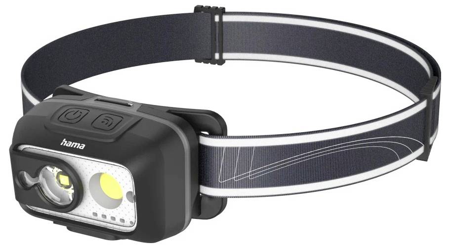 Hama LED-Stirnlampe HL500-C, mit Akku, Kopflampe zum Joggen, Arbeiten, 4 Modi Lampada frontale 120 g