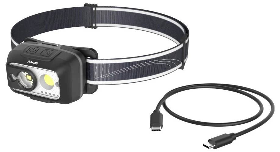 hama 00228609 LED-Stirnlampe "HL500-C", mit Akku, Kopflampe zum Joggen, Arbeiten, 4 Modi-5